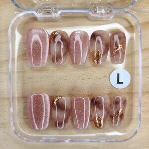Marble Press-On Nail Set DIY Easy & Reusable At Home Manicure
